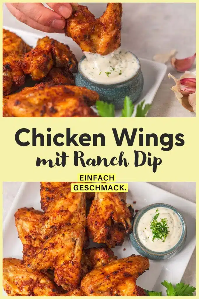 Chicken Wings aus dem Ofen mit Ranch Dip